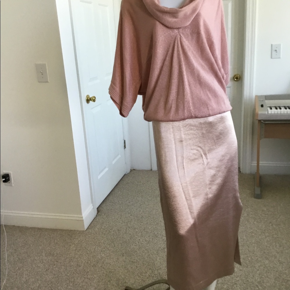New pink satin skirt